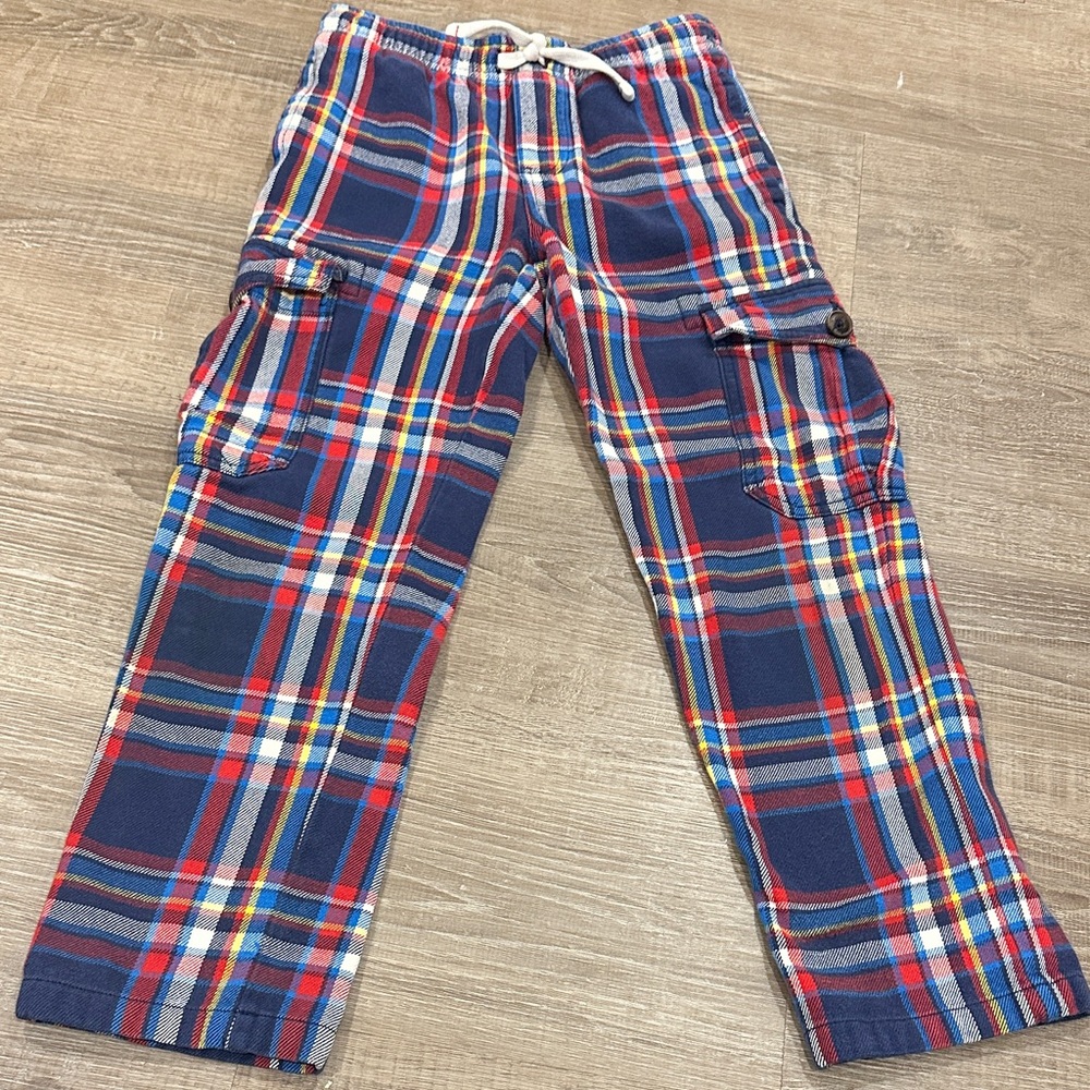 Mini Boden Flannel Tartan Plaid Cargo Pants